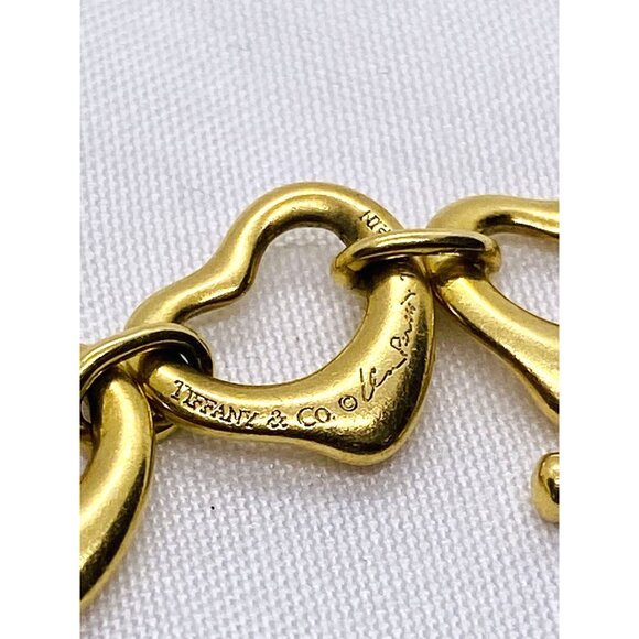 SOLD!!! Tiffany & Co Elsa Peretti Open Heart 18k 750 Bracelet Toggle 7.25" - Picture 9 of 10